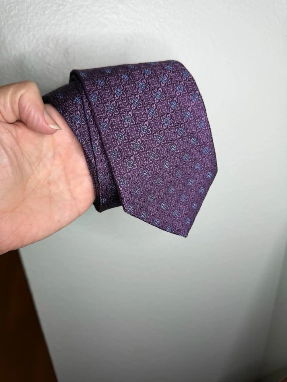 Men's Purple Geometric Silk Tie